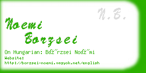 noemi borzsei business card